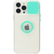 iPhone 13 Pro Max Case Hülle - mit Kamera-Slider und Ring - Türkis