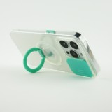 Coque iPhone 13 Pro Max - Caméra clapet avec anneau - Turquoise