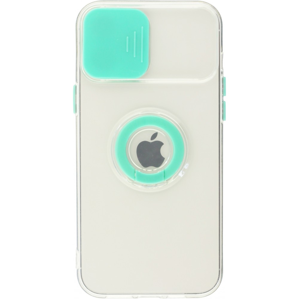 Coque iPhone 13 Pro Max - Caméra clapet avec anneau - Turquoise