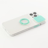 Coque iPhone 13 Pro Max - Caméra clapet avec anneau - Turquoise