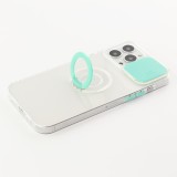 iPhone 13 Pro Max Case Hülle - mit Kamera-Slider und Ring - Türkis