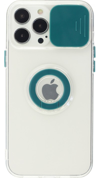 iPhone 13 Pro Max Case Hülle - mit Kamera-Slider und Ring - Dunkelgrün