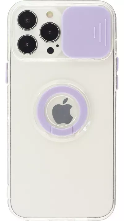 Coque iPhone 13 Pro - Caméra clapet avec anneau - Violet
