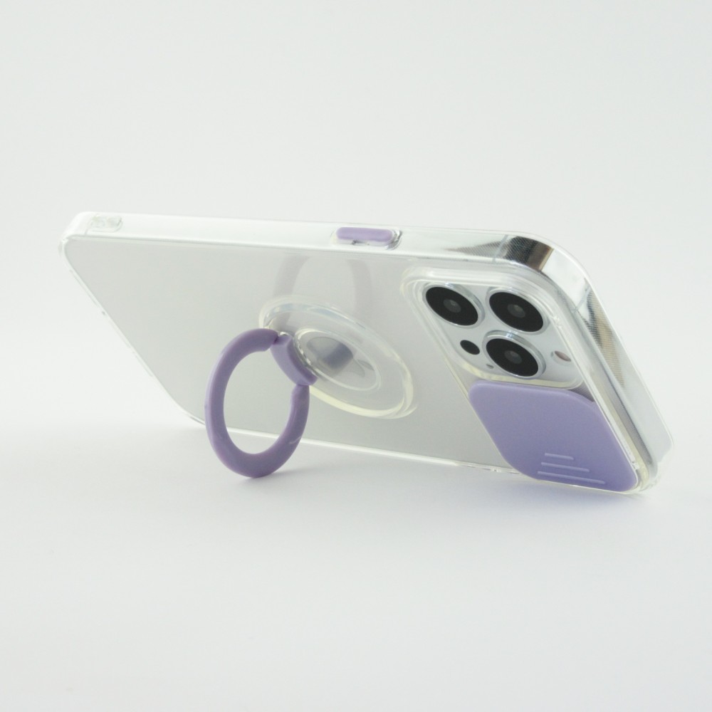 iPhone 13 Pro Case Hülle - mit Kamera-Slider und Ring - Violett