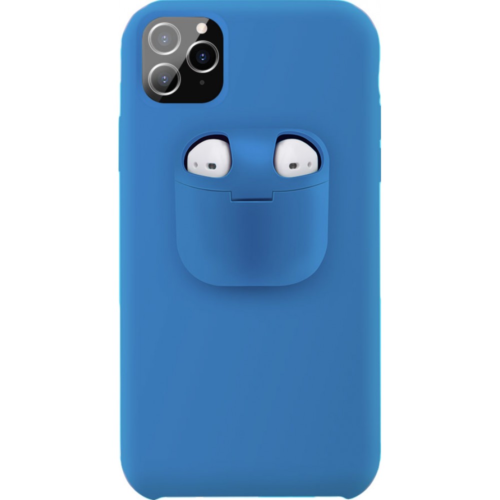 Hülle iPhone 11 - 2-In-1 AirPods Soft Touch blau