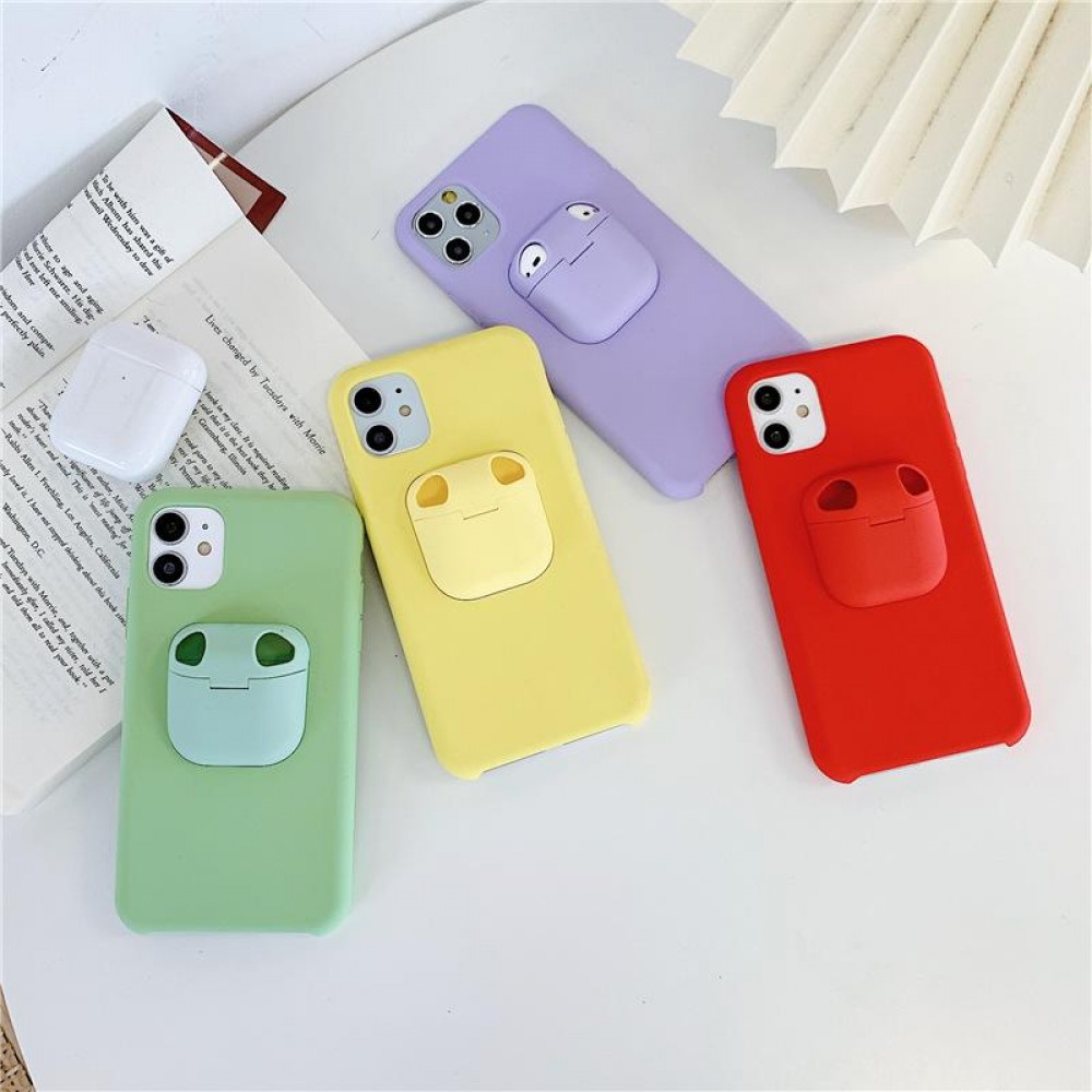 Coque iPhone 11 - 2-In-1 AirPods Soft Touch - Bleu
