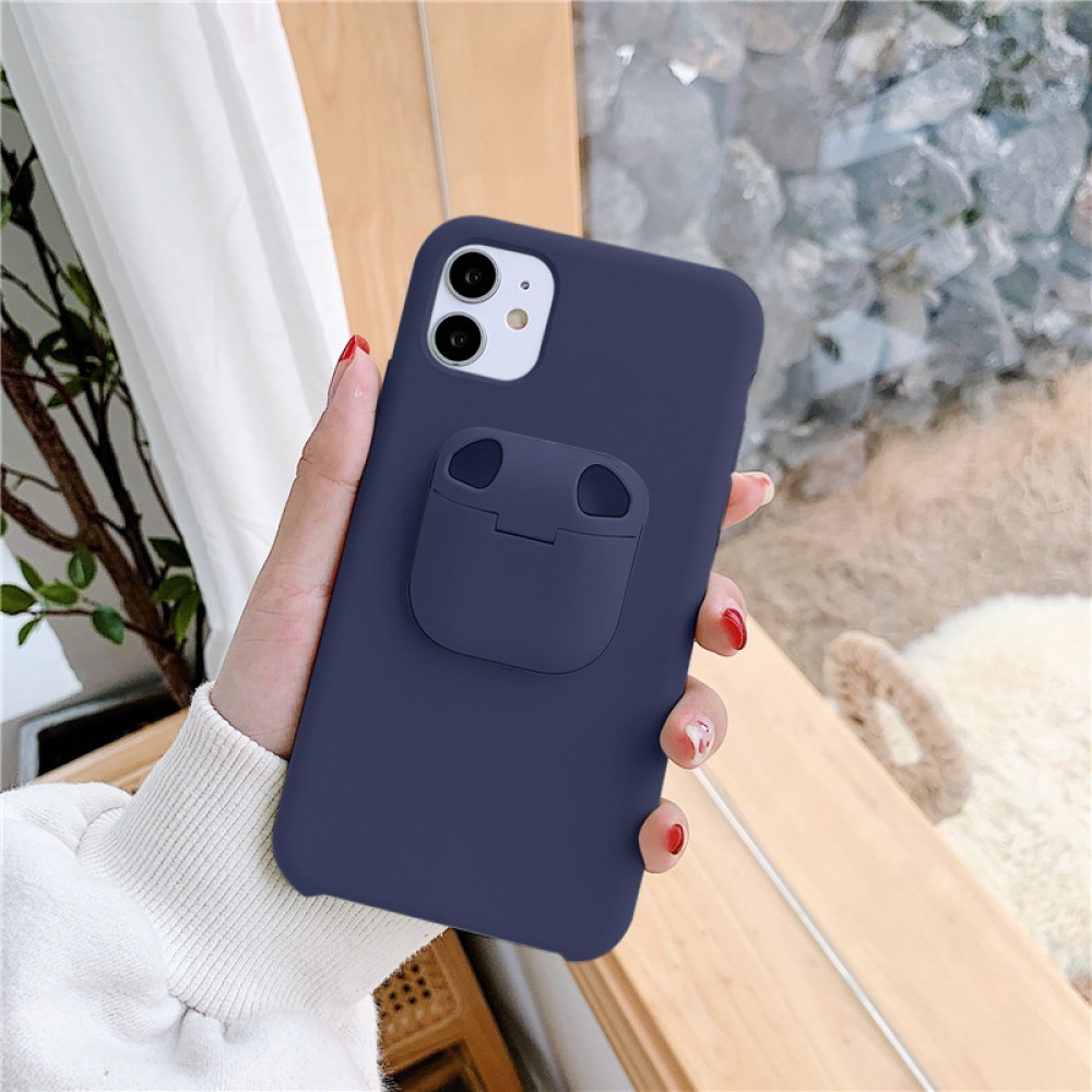 Hülle iPhone 11 - 2-In-1 AirPods Soft Touch - Grau