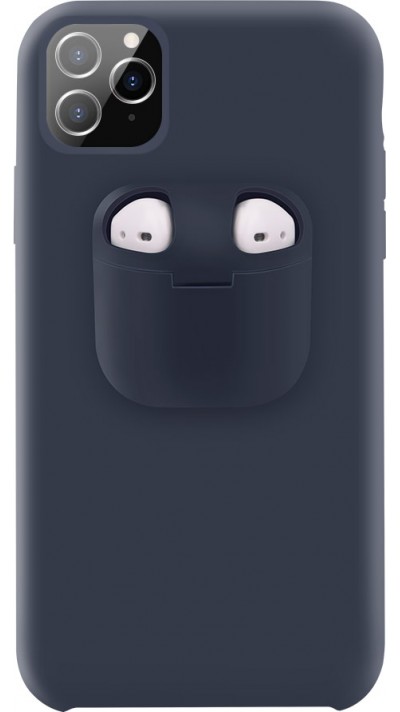 Hülle iPhone 11 - 2-In-1 AirPods Soft Touch - Schwarz