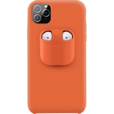 Coque iPhone 11 - 2-In-1 AirPods Soft Touch - Orange