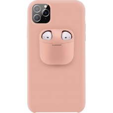 Hülle iPhone 11 - 2-In-1 AirPods Soft Touch - Rosa
