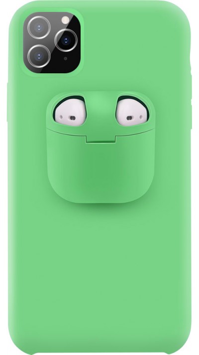 Coque iPhone 11 - 2-In-1 AirPods Soft Touch vert clair