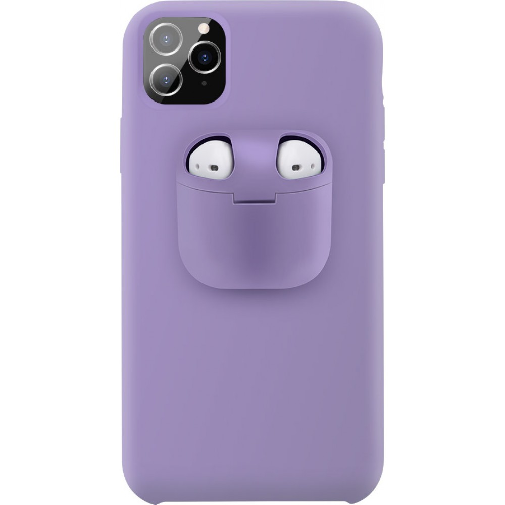 Coque iPhone 11 - 2-In-1 AirPods Soft Touch - Violet