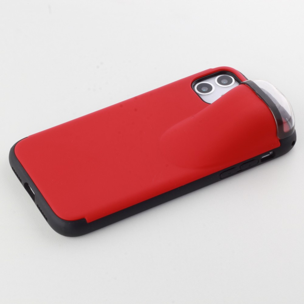 Coque iPhone 11 - 2-In-1 AirPods - Rouge