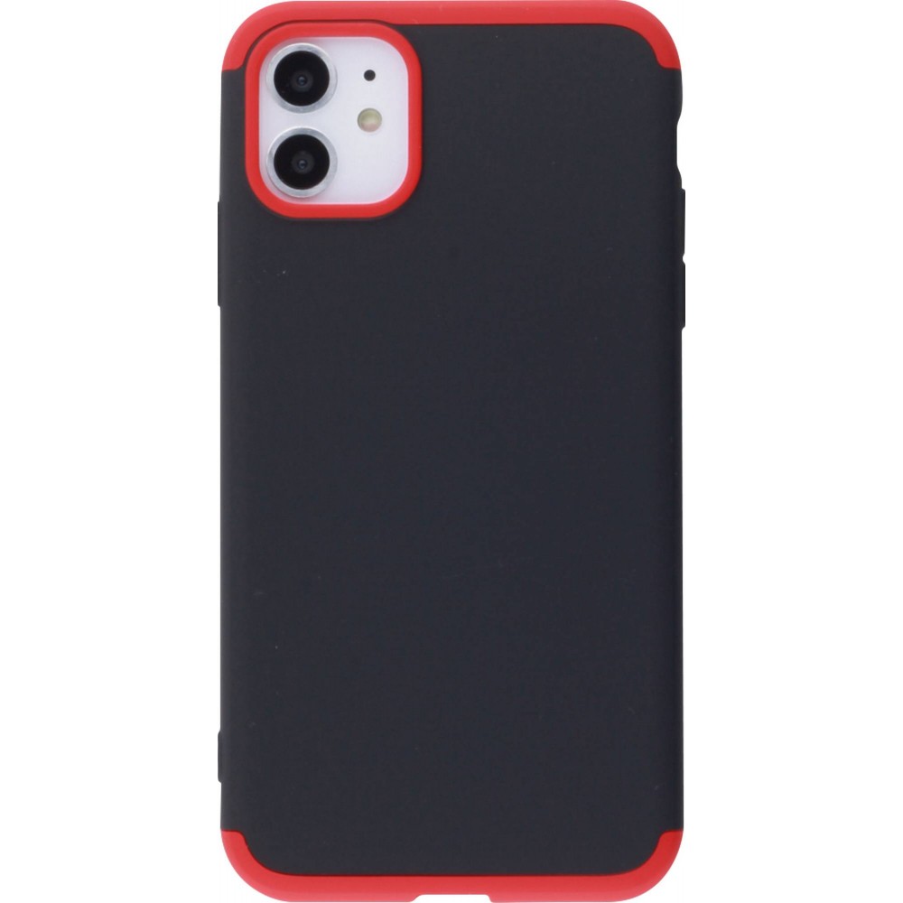 Hülle iPhone 11 - 360° Full Body schwarz - Rot