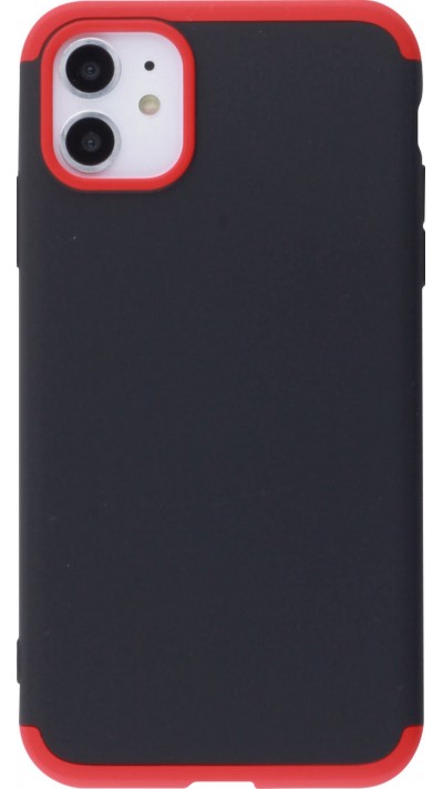 Coque iPhone 11 - 360° Full Body noir - Rouge