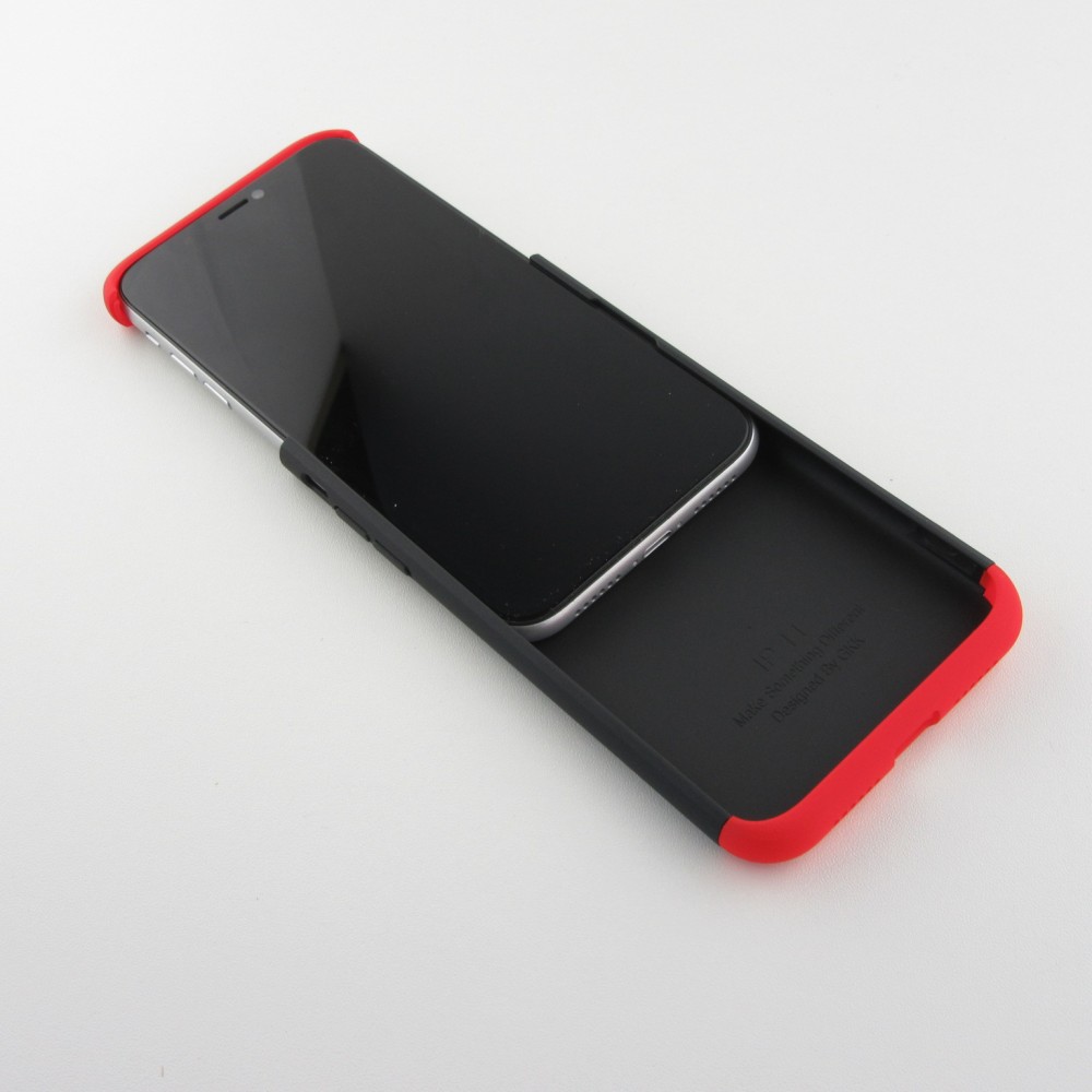 Hülle iPhone 11 - 360° Full Body schwarz - Rot