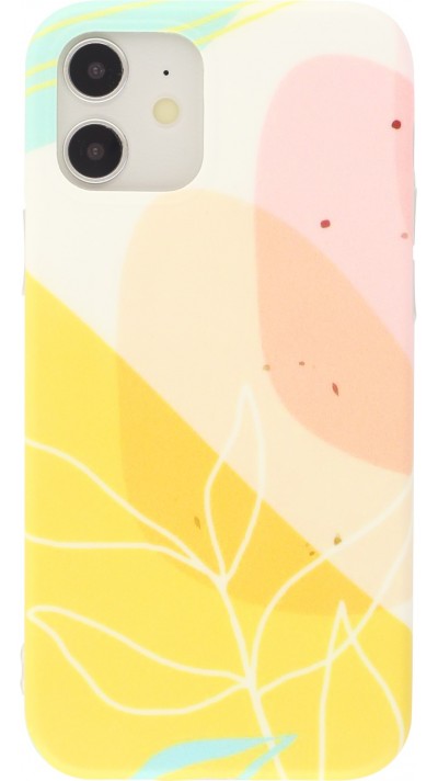 Coque iPhone 11 - Abstract Art jaune