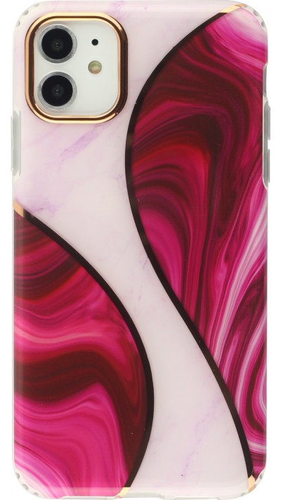 Coque iPhone 11 - Bright Line courbe - Rose