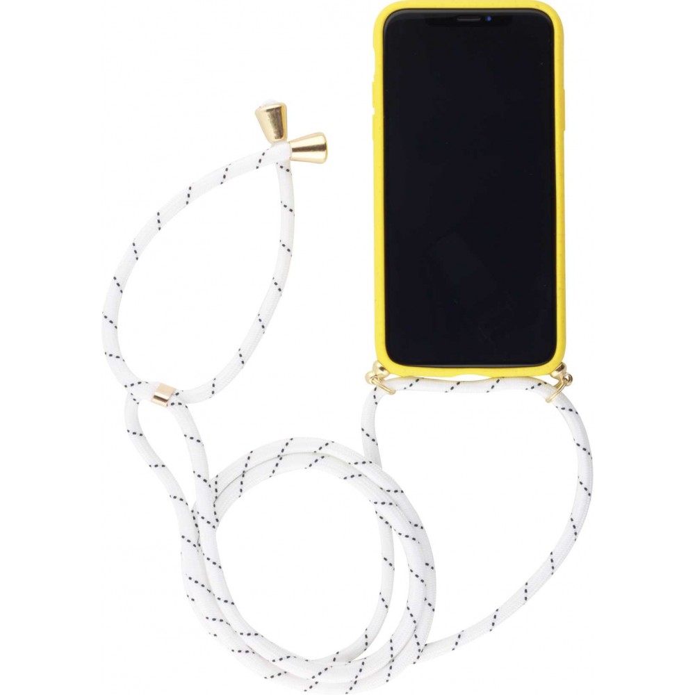 Hülle iPhone 11 - Bio Eco-Friendly Vegan mit Handykette Necklace - Gelb