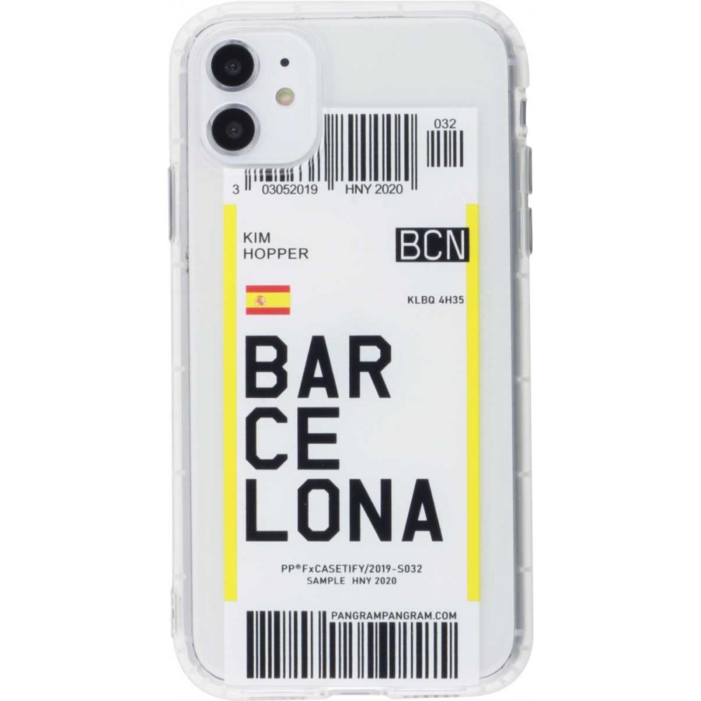 Coque iPhone 11 - Boarding Card Barcelona