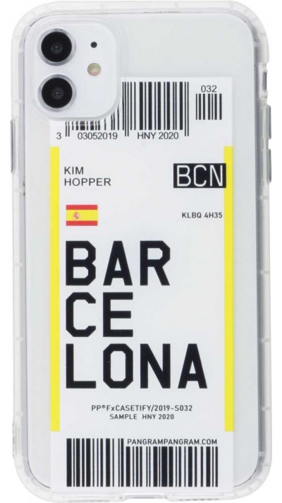 Coque iPhone 11 - Boarding Card Barcelona
