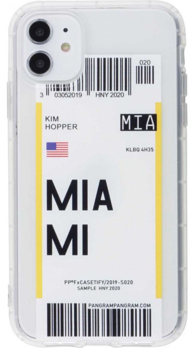 Coque iPhone 11 - Boarding Card Miami