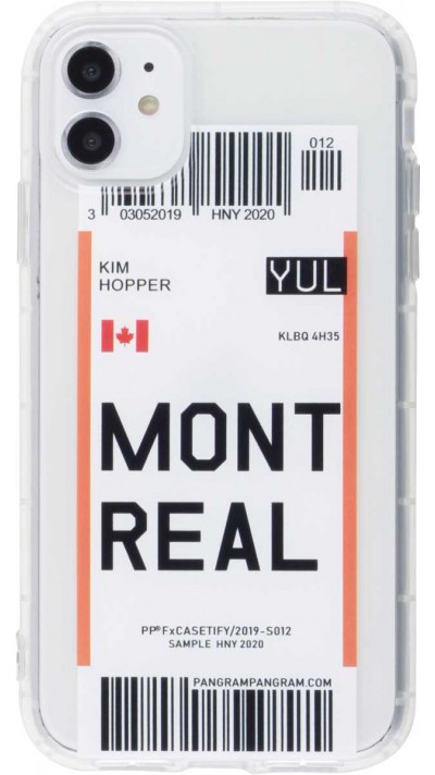 Coque iPhone 11 - Boarding Card Montreal