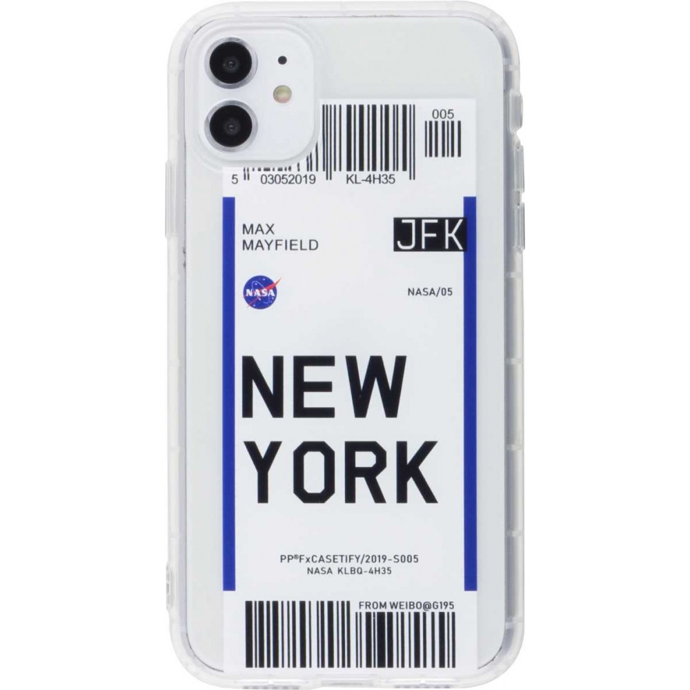 Coque iPhone 12 - Boarding Card New York