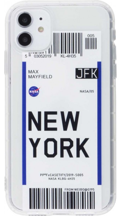 Coque iPhone 12 - Boarding Card New York