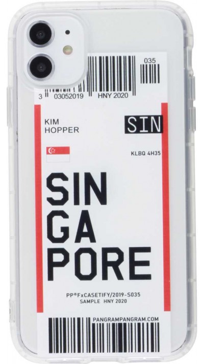 Coque iPhone 11 - Boarding Card Singapore