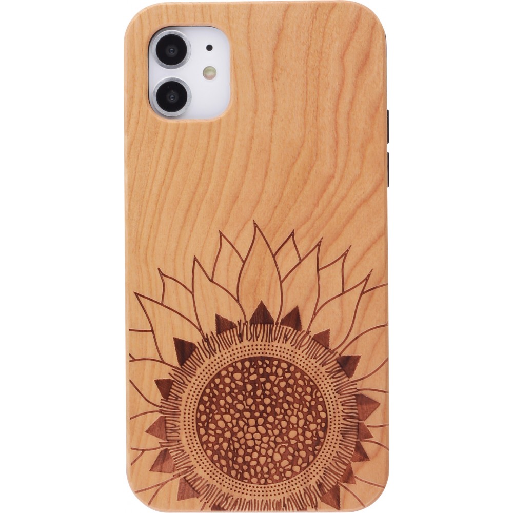 Hülle iPhone 11 - Holz Sonnenblume