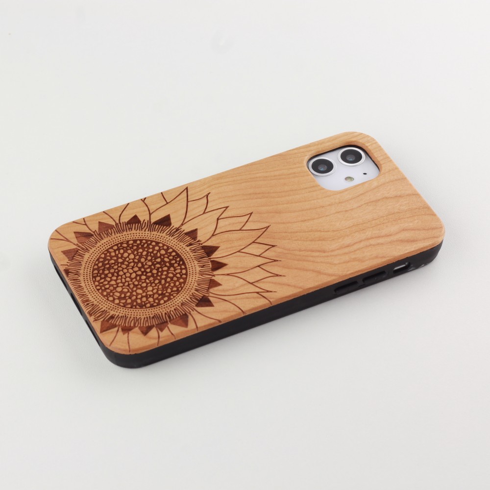 Hülle iPhone 11 - Holz Sonnenblume
