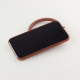 Coque iPhone 11 - Bracelet cuir - Brun