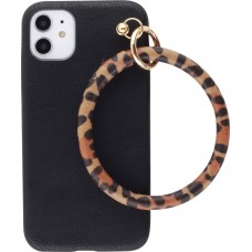 Coque iPhone 11 - Bracelet cuir - Noir