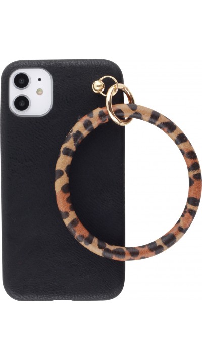 Coque iPhone 11 - Bracelet cuir - Noir