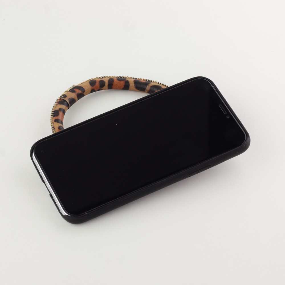 Coque iPhone 11 - Bracelet cuir - Noir