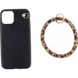 Coque iPhone 11 - Bracelet cuir - Noir