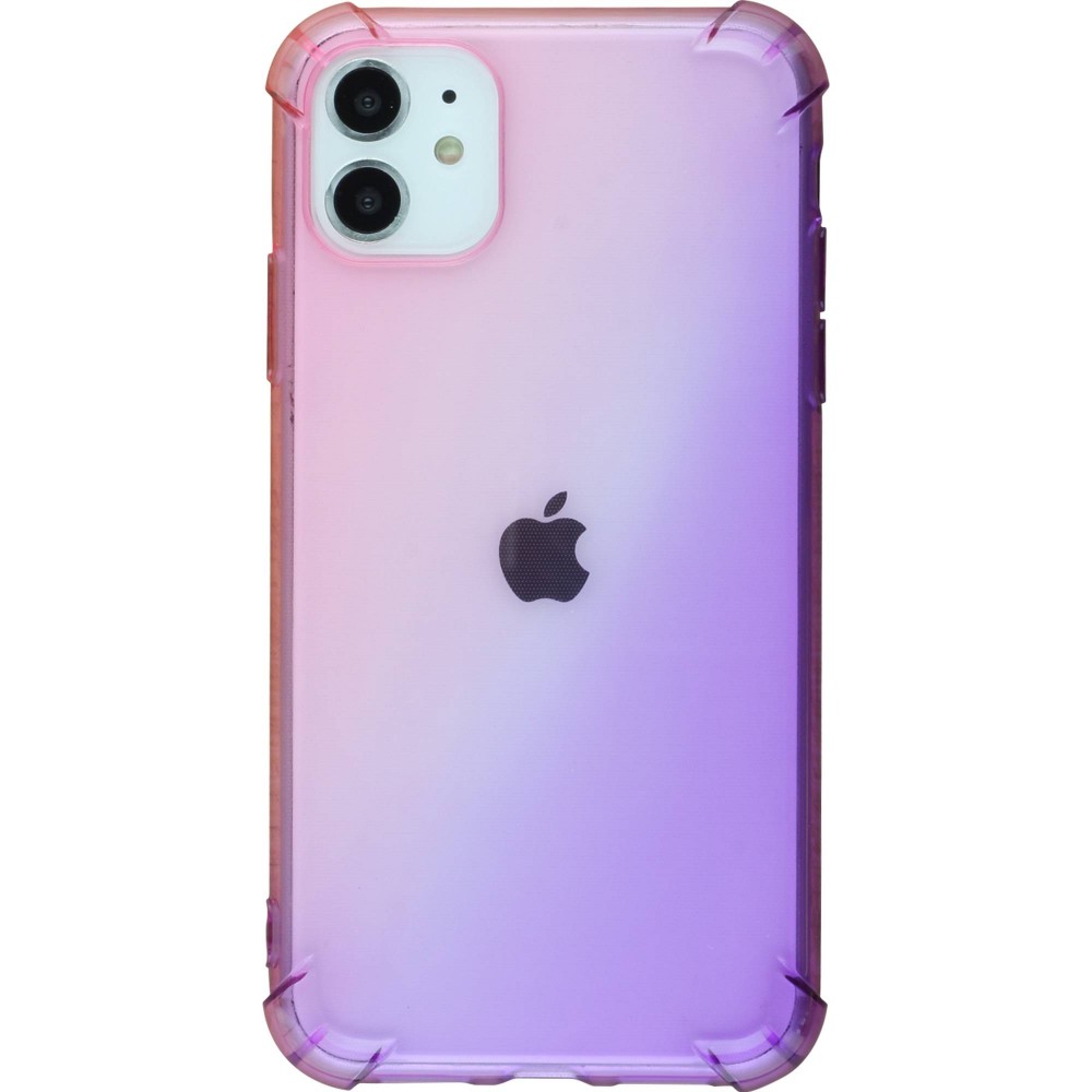 Coque iPhone 11 - Bumper Rainbow Silicone anti-choc avec bords protégés -  rose - Violet