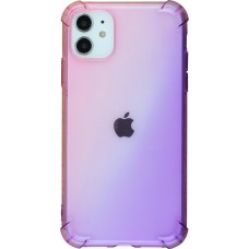 Hülle iPhone 12 / 12 Pro - Gummi Bumper Rainbow mit extra Schutz für Ecken Antischock - rosa - Violett