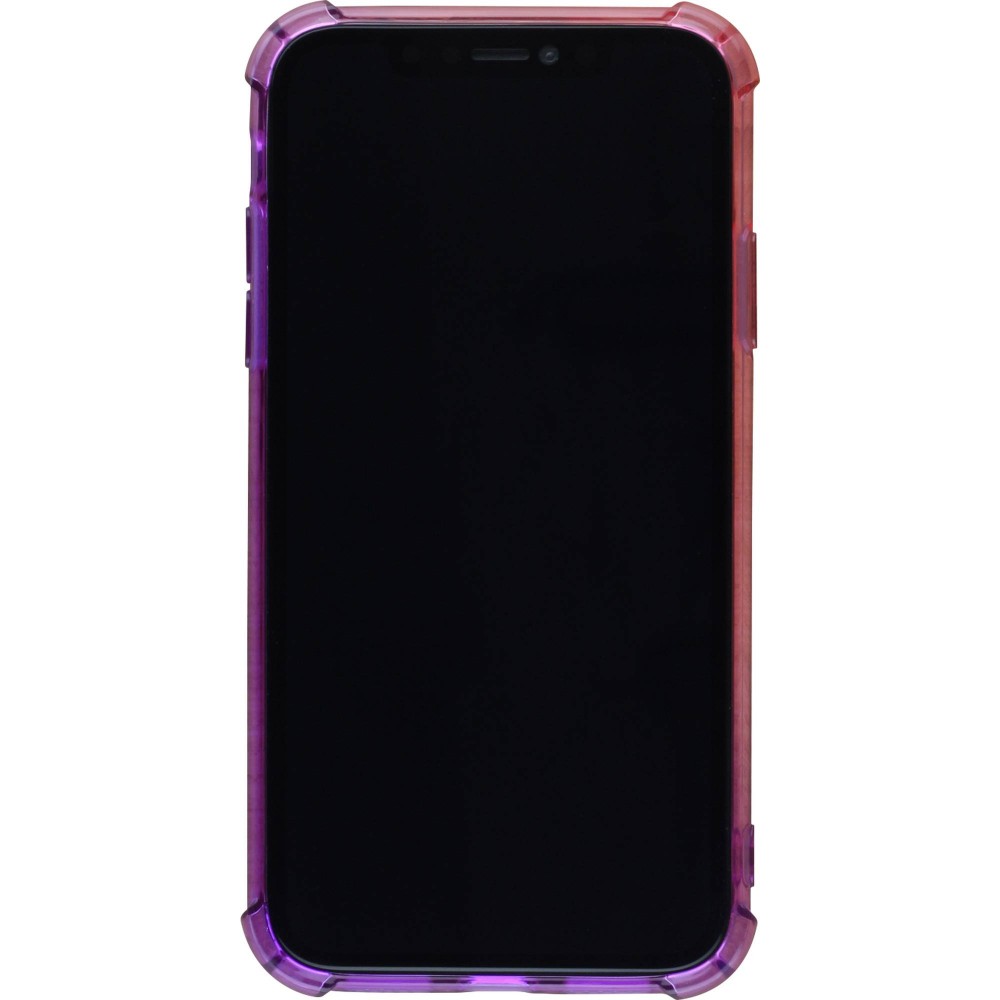 Hülle iPhone 12 / 12 Pro - Gummi Bumper Rainbow mit extra Schutz für Ecken Antischock - rosa - Violett