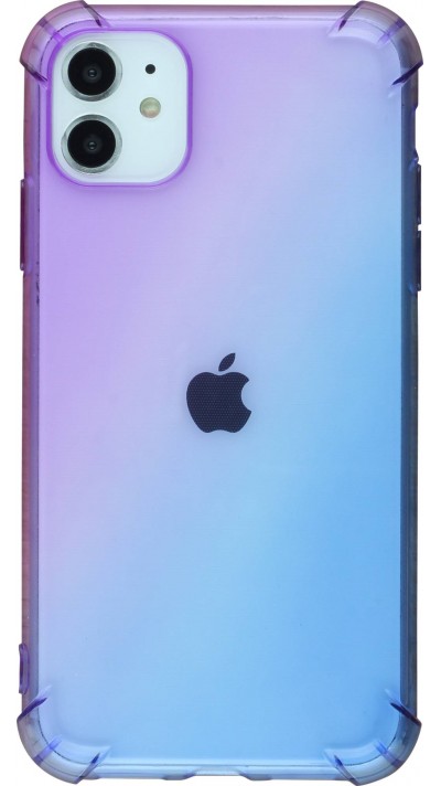 Hülle iPhone 11 - Gummi Bumper Rainbow mit extra Schutz für Ecken Antischock - violett blau