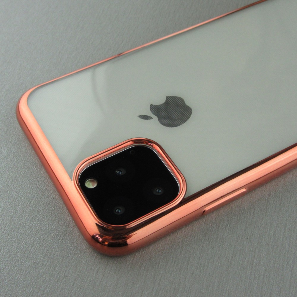 Coque iPhone 11 - Electroplate or - Rose