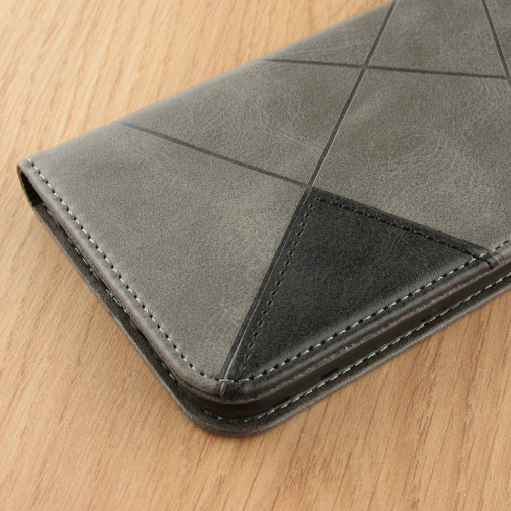 Coque iPhone 11 - Flip Géometrique - Gris