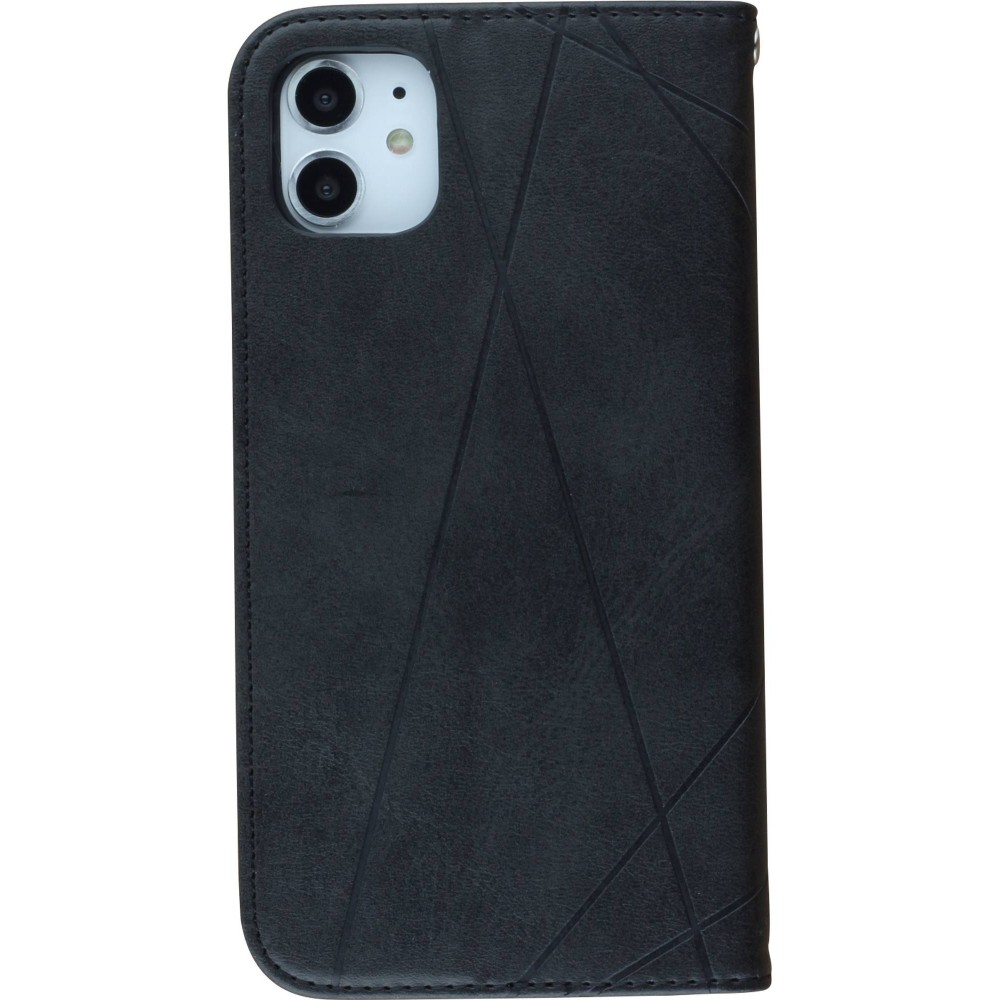 Hülle iPhone 11 - Flip Geometrisch - Schwarz