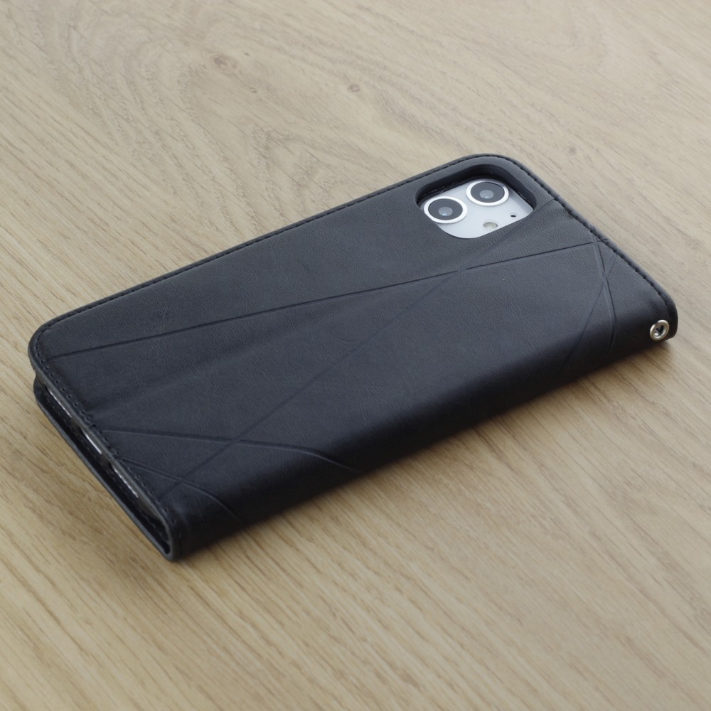 Coque iPhone 12 Pro Max - Flip Géometrique - Noir