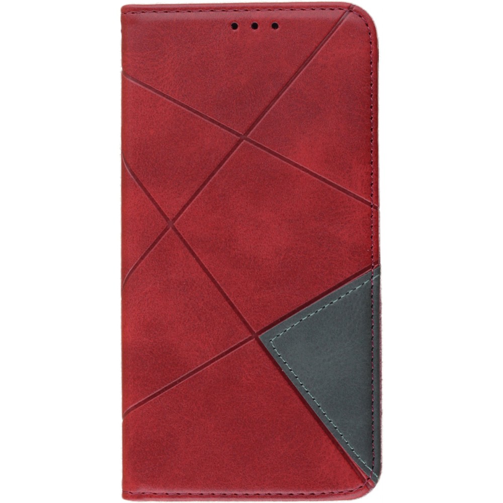 Coque iPhone X / Xs - Flip Géometrique - Rouge