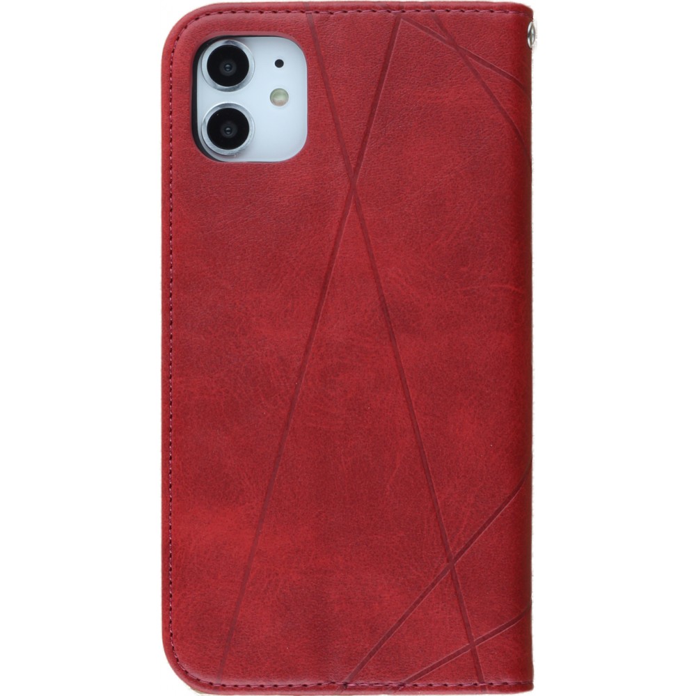 Coque iPhone X / Xs - Flip Géometrique - Rouge