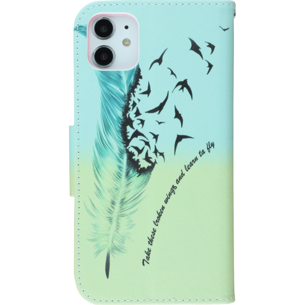 Coque iPhone 11 - Flip Plume Oiseaux