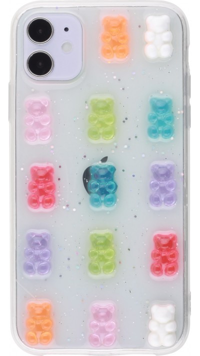 Coque iPhone 11 - Gel Bonbons Oursons 3D