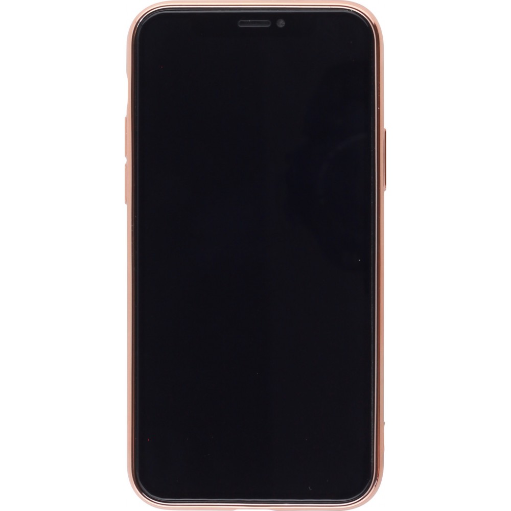 Coque iPhone 7 / 8 / SE (2020, 2022) - Gel Bronze avec anneau gris - Vert